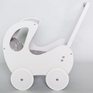 Drewniany wózek dla lalek Retro - biały