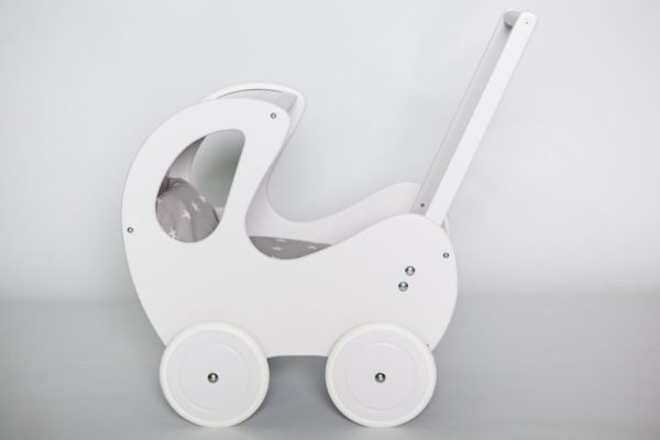 Drewniany wózek dla lalek Retro - biały