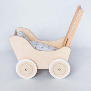 Drewniany wózek dla lalek - pchacz Tola - naturalne drewno 1