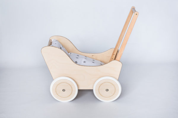Drewniany wózek dla lalek - pchacz Tola - naturalne drewno 1