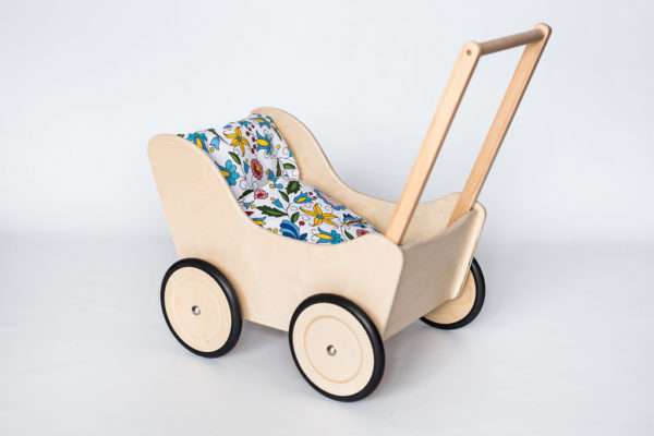Drewniany wózek dla lalek - pchacz Tola - naturalne drewno 2