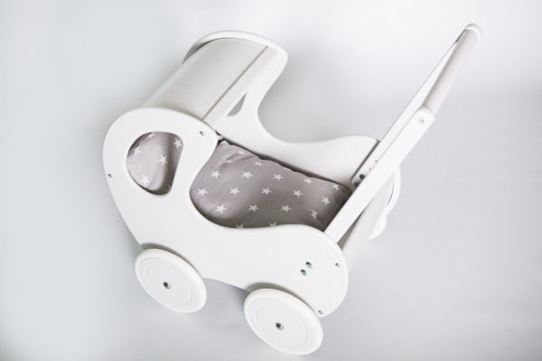 Pościel - śpiworek do wózka dla lalek - białe gwiazdki